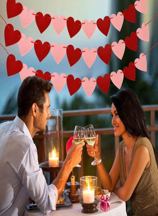 Festiko®Valentines Day Decoration-Valentine's Day Decor Heart Banner Pink&Red Pack of 40 NO Valentine's Day Heart Garland for Valentines Day Anniversary Wedding Party Supplies - Image 4